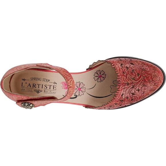 L'Artiste by Spring Step Visionary Leather Mary Jane Shoe - Red NEW - Picture 5 of 7